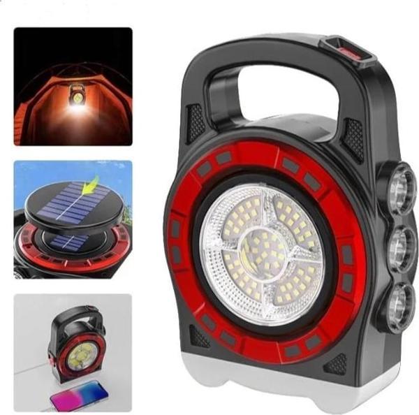 P-6678c Dış Mekan Solar Şarj Işığı Çok Fonksiyonlu Projektör Hazine Güçlü Işık El Feneri - Image 1