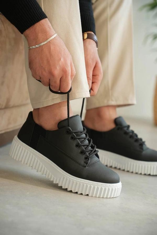 KB-X516 Kuback Siyah Cilt Günlük Erkek Ayakkabı - Image 1