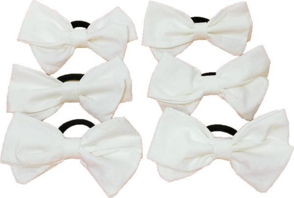 Angels Collection Lastikli Fiyonk Toka 5'Li Beyaz - Image 1