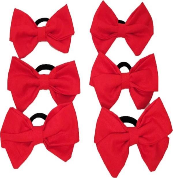 Angels Collection Lastikli Fiyonk Toka 5'Li Kırmızı - Image 1