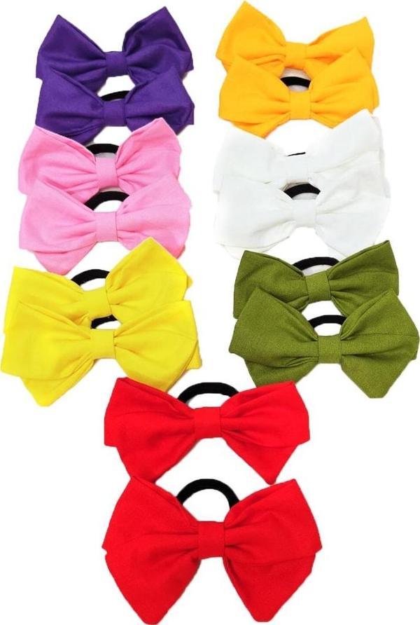 Angels Collection Lastikli Fiyonk Toka 14'Lü Paket ( 7 Renk ) - Image 1