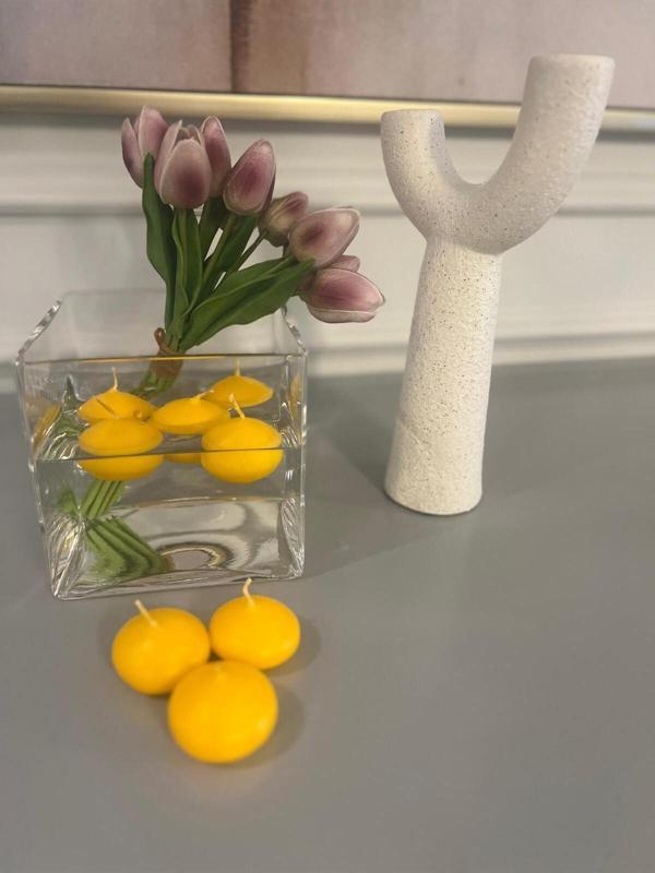 Abete Iv Candles 12'Li Sarı Suda Yüzen Terapi Mum - Image 1