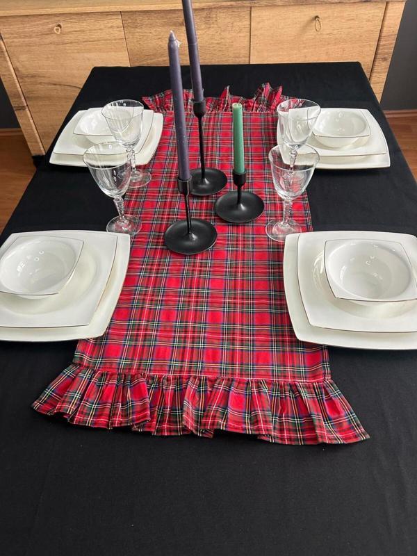 Angels Collection İki Tarafı Fırfırlı Ekose Runner - Image 1