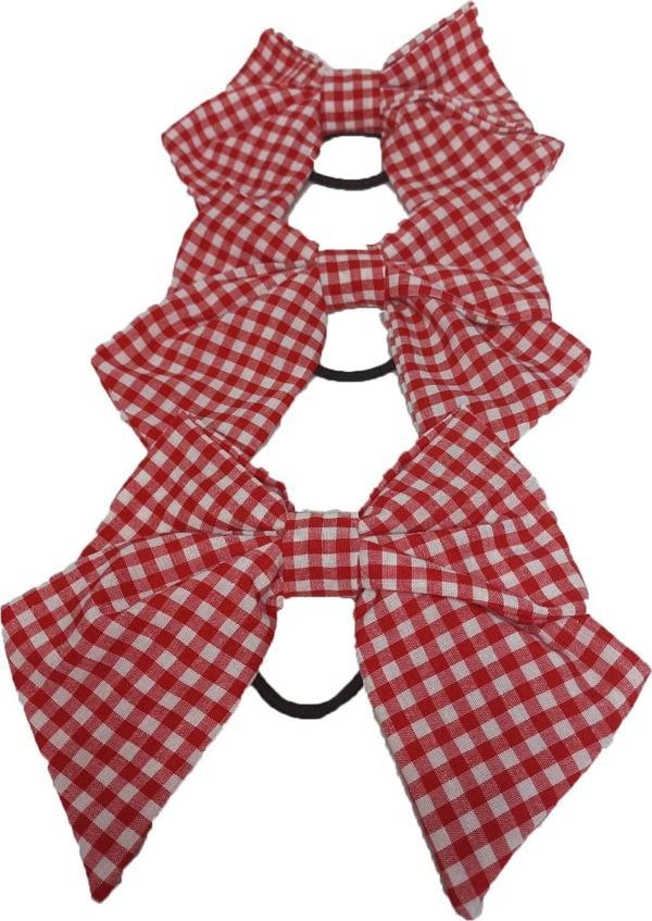 Angels Collection Büyük Boy Lastikli Kırmızı Pitikare Fiyonk Toka 10 'Lu - Image 1