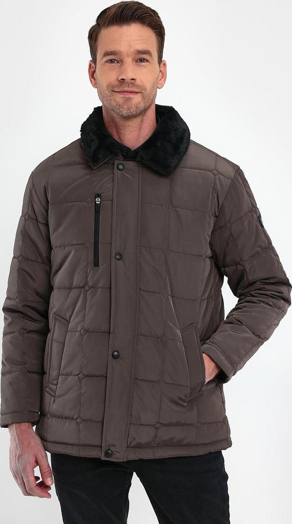 Sivaist Erkek Kahverengi Standart Fit Normal Kesim Kürklü Çıkartılabilir Yaka Çıtçıt Detaylı Fermuarlı İçi K - Image 1