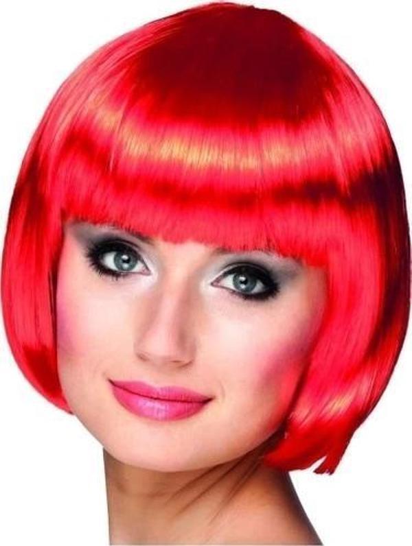 BFS Nessiworld  Kırmızı Renk Parti Peruğu Küt Saç - Image 1
