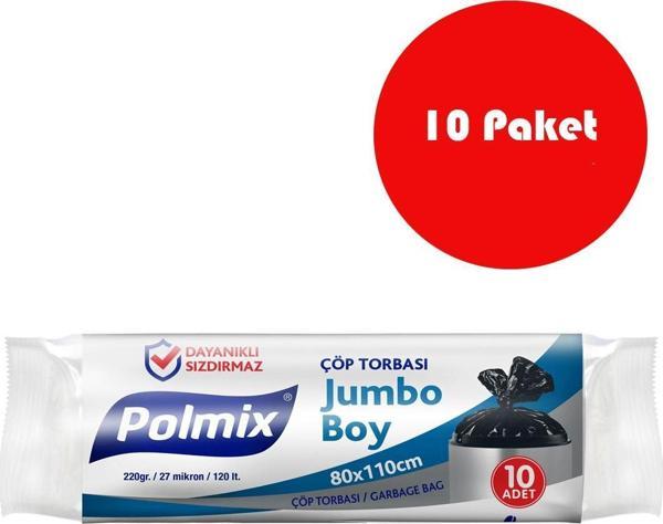 10 Adet Jumbo  Boy  80 x 110 cm Çöp Torbası - P105-10 - Image 1