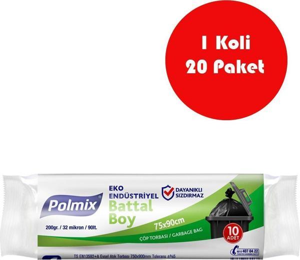 20 Adet Eko Endüstriyel Battal  Boy  75 x 90 cm Çöp Torbası - P301 - Image 1