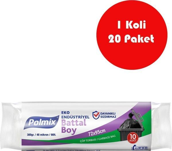 20 Adet Eko Endüstriyel Battal  Boy  72 x 95 cm Çöp Torbası - P302 - Image 1