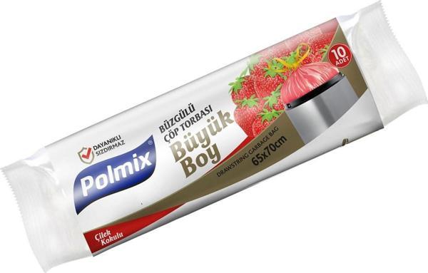 30 Rulo Büyük  Boy Çilek  Kokulu Büzgülü Çöp Torbası 65 x 70 cm - P143 - Image 1