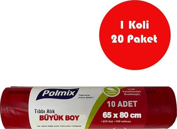 20 Adet  Büyük Boy Tıbbi Atık Torbası 65x80 cm - P129 - Image 1