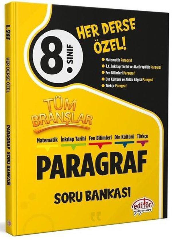 8. Sınıf Tüm Branşlar Paragraf Soru Bankası - Editör - Image 1