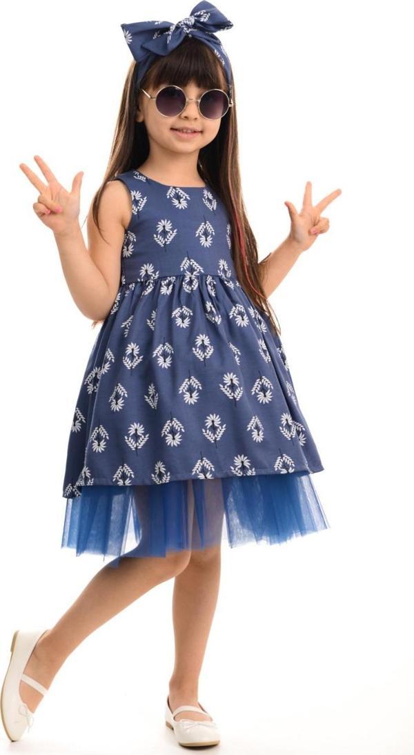 Mnk Mini Princess Belmando Kız Çocuk Elbise İNDİGO - Image 1