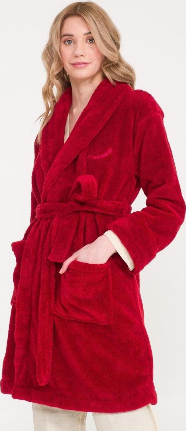 Kadın Welsoft Şal Yaka Polar Sabahlık - Image 1