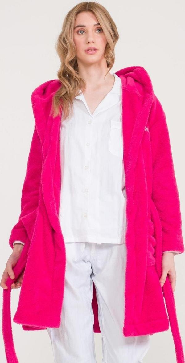 Welsoft Kapüşonlu Peluş Kadın Sabahlık - Image 1