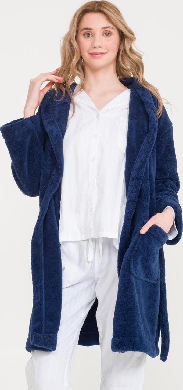 Welsoft Kapüşonlu Peluş Kadın Sabahlık - Image 1