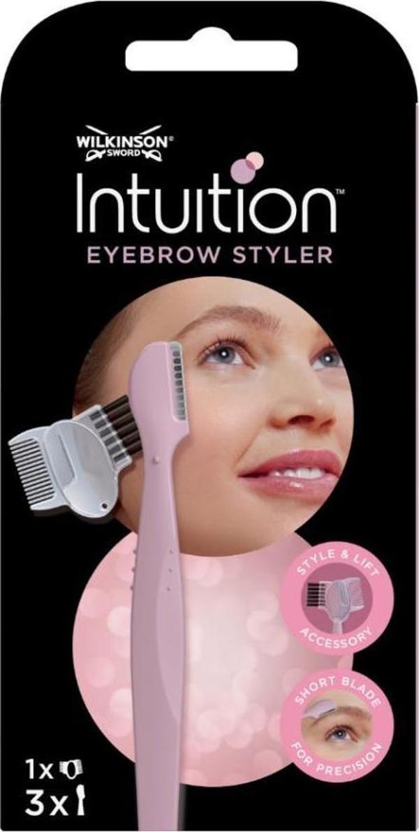 Wilkinson Sword Intuition Kaş Şekillendirme Seti – 3 Kaş Usturası + 1 Fırça & Tarak Aparatı - Image 1