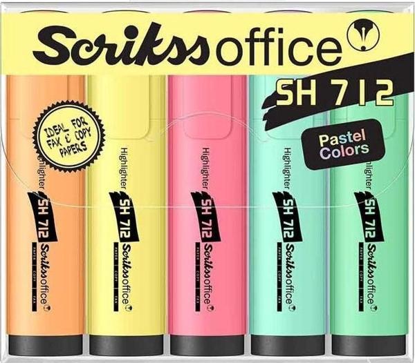 Supertrend Office Highlighter Fosforlu İşaretleme Kalemi Seti 5 Renk Pastel Renkler - Image 1