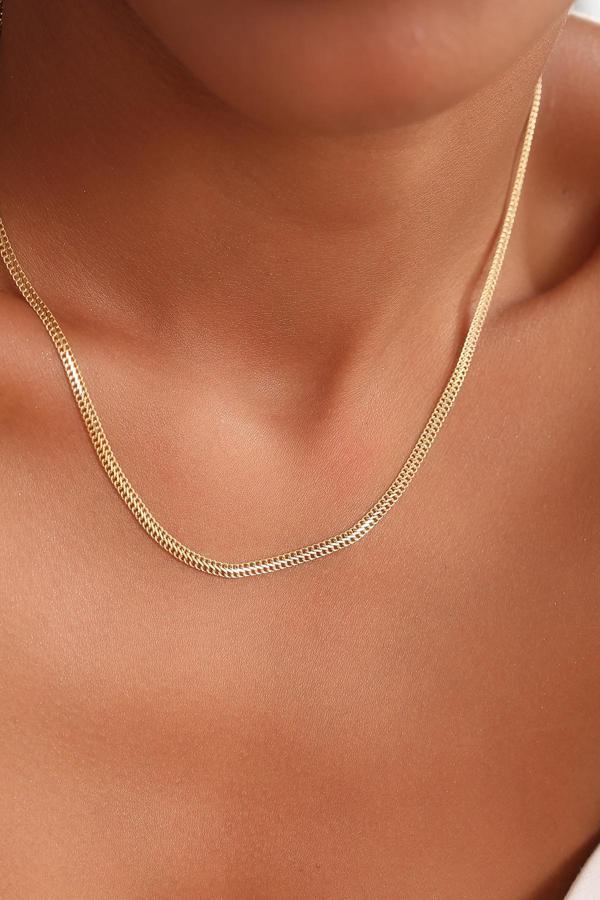 14 Ayar Altın İnce Viyana Zincir Kolye - Image 1