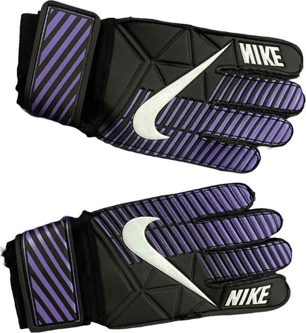 Unes Futbol Kaleci Eldiveni Yeni Nk Logolu Mor-Siyah Renk 5-6-7-8 Numara 6-17 Yaş Grubu Tüm Çocuklar İçin - Image 1