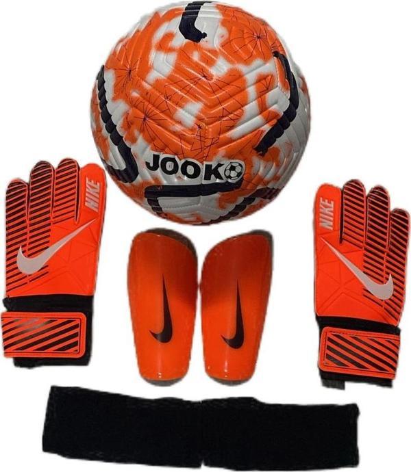 Unes Jooko Çizgili 5 No Top Tekmelik Ve Kaleci Eldiveni Seti Pompa Hediyeli - Image 1