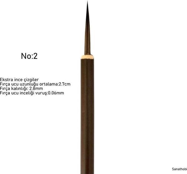 Tahrir Fırçası Kurt Kılı No:2-çini, seramik, tezhip, minyatür, brush, ekstra ince-1 Adet - Image 1
