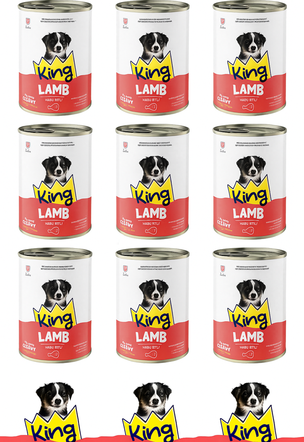 KİNG MASKOT KUZU ETLİ YAVRU KÖPEK MAMASI 400 GR (12 ADET) - Image 1