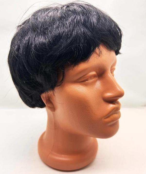 MDB Siyah Renk Kısa Kesim İçi Astarlı Erkek Peruğu - Image 1
