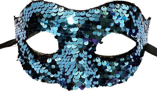 MDB Payetli Venedik Balo Parti Maskesi Mavi - Image 1