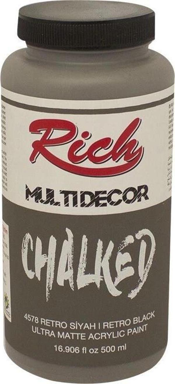 Supertrend Multi Decor Chalked Akrilik Boya 500 cc. 4578 RETRO SİYAH - Image 1