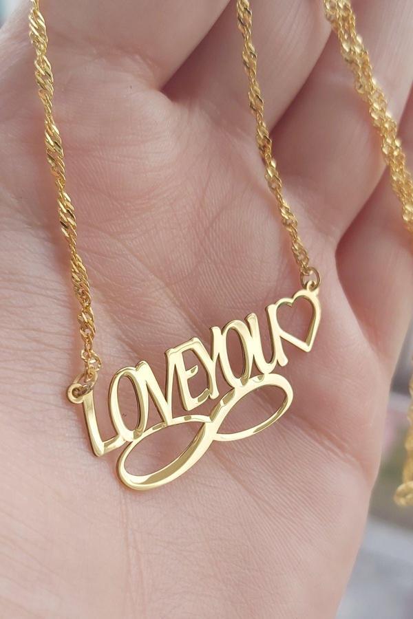 925 Ayar Gümüş 24 Ayar Altın Kaplama Kolye - Image 1