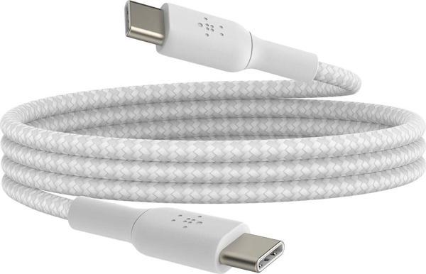 BoostCharge Braided USB C Fast Charger Cable - iPhone 15,Samsung Galaxy S24, iPad, MacBook, 1m,White - Image 1