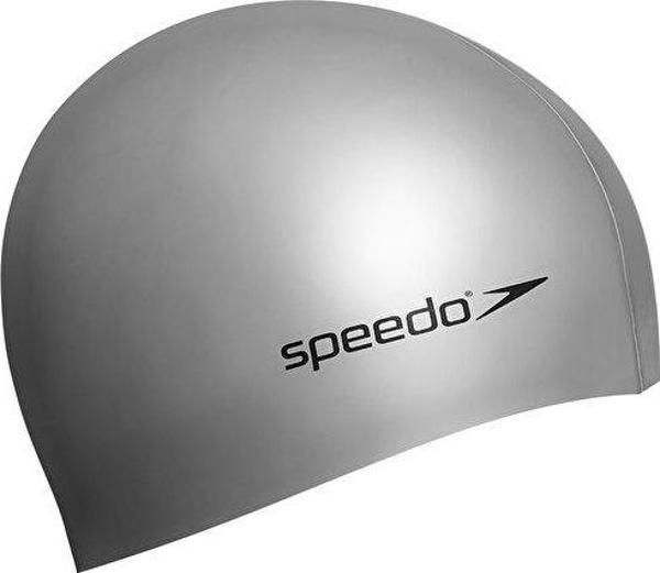Speedo Plain Flat Silicone Silikon Yüzücü Bonesi 8-709911181 Gri - Image 1