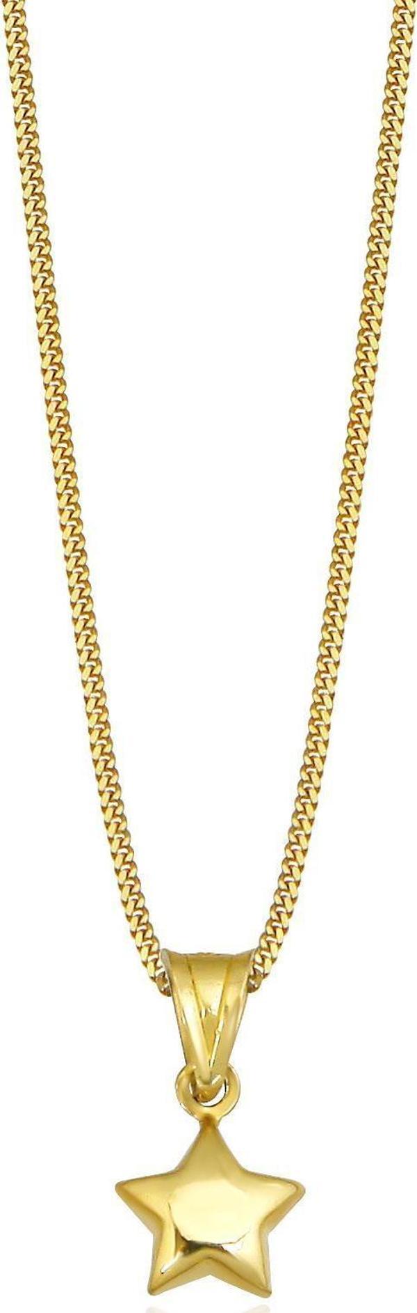 14 Ayar Altın Bombeli Yıldız Kolye Ucu - Image 1