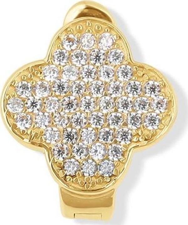 14 Ayar Altın Taşlı Yoncalı Ajda Charm Tepe Kilitli - Image 1