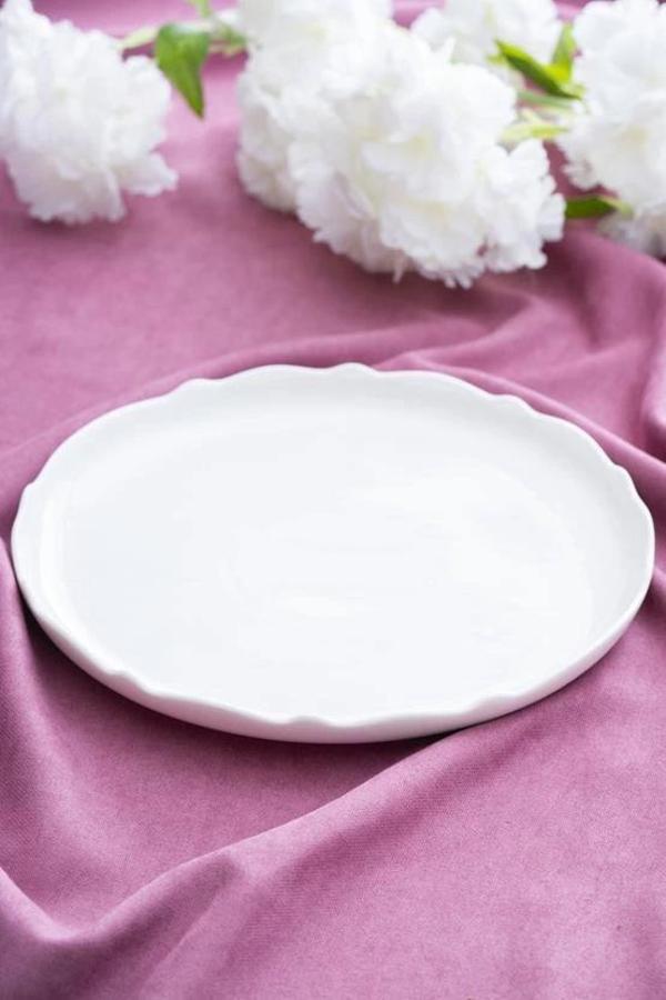 Acar POR6578 Nirvana Yuvarlak Beyaz Porselen Tabak 22,5 cm - Image 1