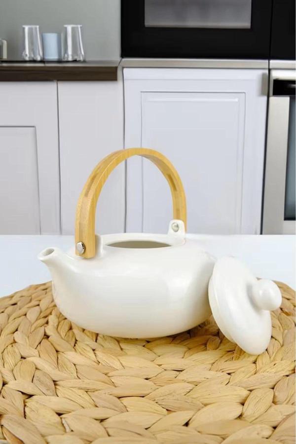 Acar PORJ5197 Beyaz Porselen Çaydanlık 750 ml - Image 1