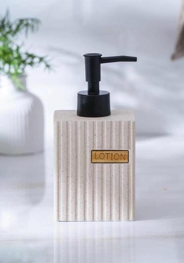 Acar SABJ6985 Vega Siyah Pompalı Bej Renk Porselen Sıvı Sabunluk - Image 1