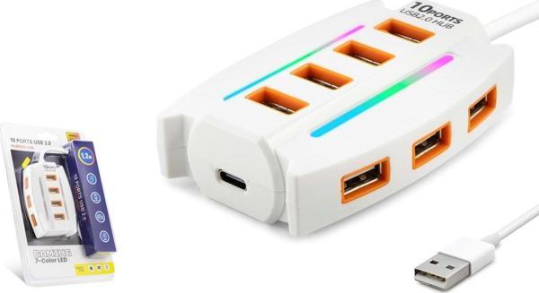 Hadron Hdx7037 Usb Hub 10-Usb 1.2M Beyaz - Image 1