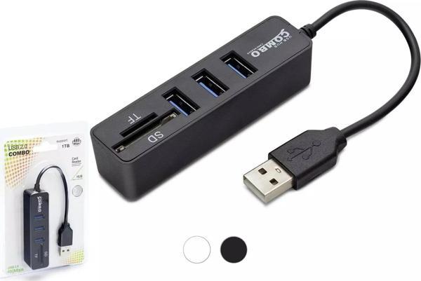 Hadron Hdx7009 Usb Hub Combo 3-Usb + Sd + Tf Siyah - Image 1