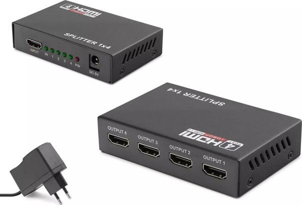 Hadron Hdx1286 4 Port Hdmi Splitter 1.4V 1080P 3D 1-İn 4-Out Siyah - Image 1