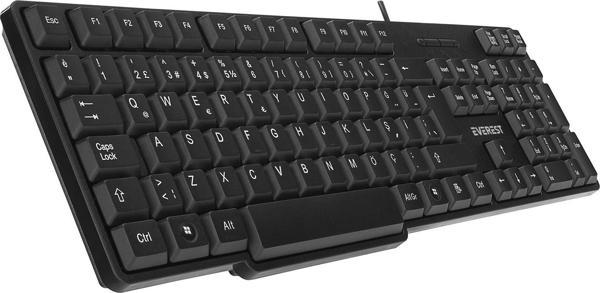 Everest Kb-517U Siyah 2 Metre Bakır Kablolu Usb Q Standart Klavye Kablolu - Image 1