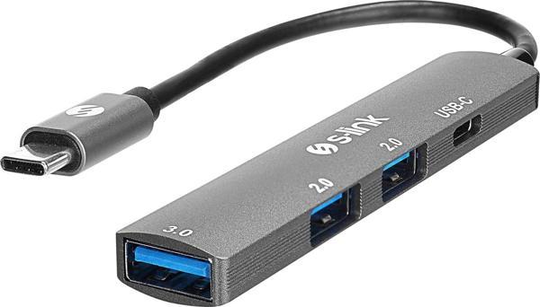 S-Link Swv-Usbc023 4 İn 1 Gri Metal Typec To 2-Usb2.0 Usb 3.0, Pd Type C Adaptör - Image 1