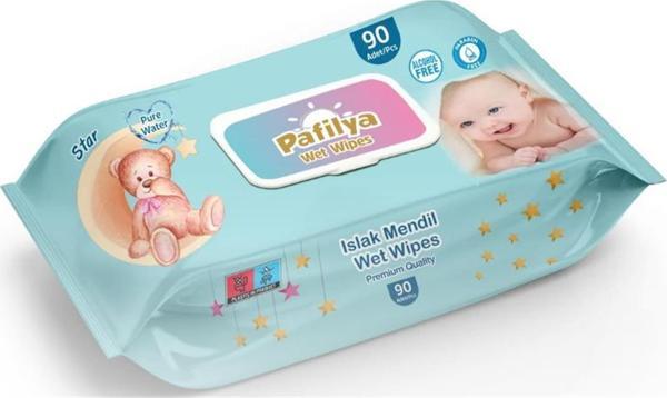 Pafilya Star Bebek Islak Havlu 90 Lı (Alcohol Free- Paraben Free) Premium Quality Wet Wipes - Image 1