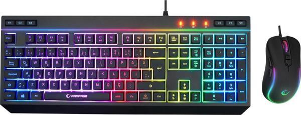 Rampage Km-R57 Siyah Rgb Aydınlatmalı Q Oyuncu Multmedia Klavye Ve 12800 Dpi Mouse Gaming Set Kablolu - Image 1