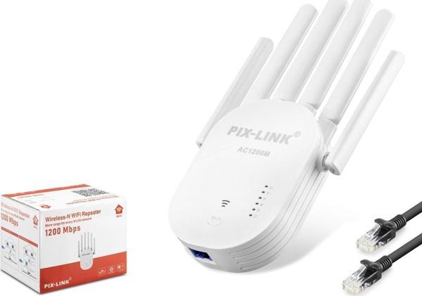 Pix-Link Wr60T Wifi Repeater 1200Mbps Beyaz Çift Bant Wi-Fi 2.4 Ghz Ve 5 Ghz Wps Desteği - Image 1