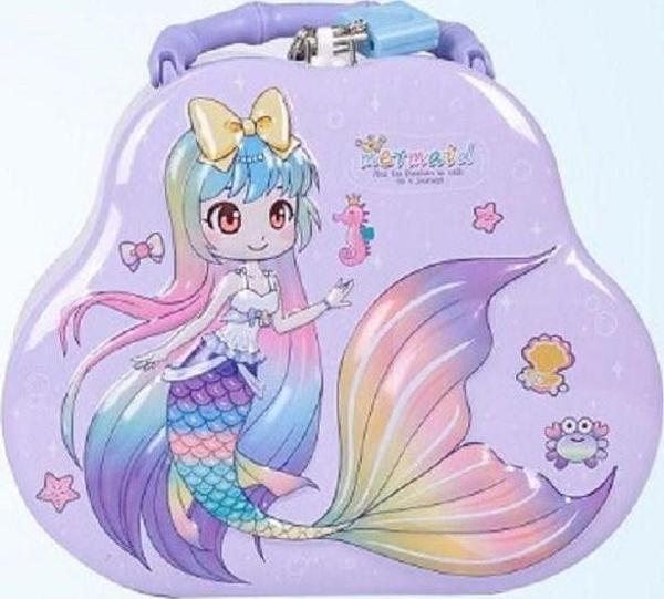 14 cm Asma Kilitli Metal  Deniz Kızı Kumbara  2809 - Image 1