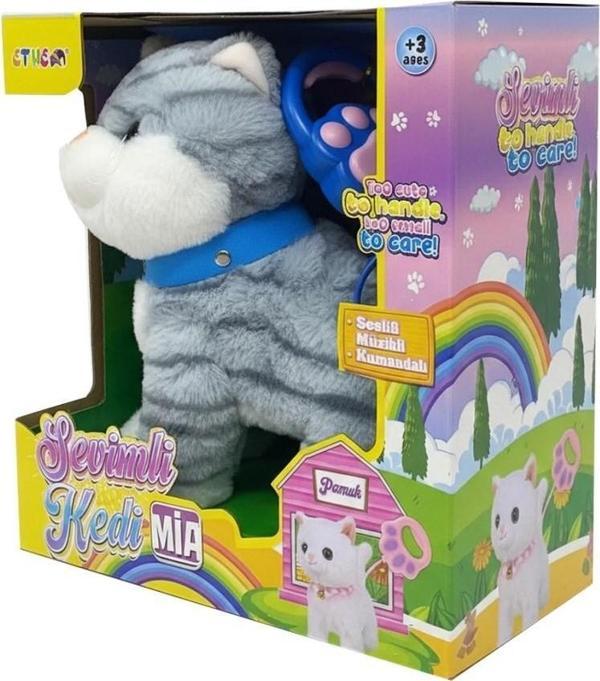 20 cm Kablo Kumandalı Yürüyen Pelüş Kedi 5627 - Image 1