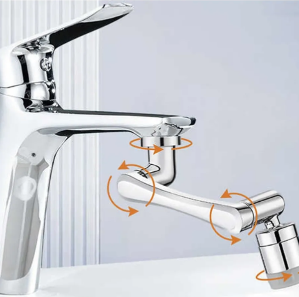 Mucit Home   Krom Tasarruflu 4 Modlu Şelale Ayarlanabilir Musluk Başlığı Eviye Batarya - Image 1