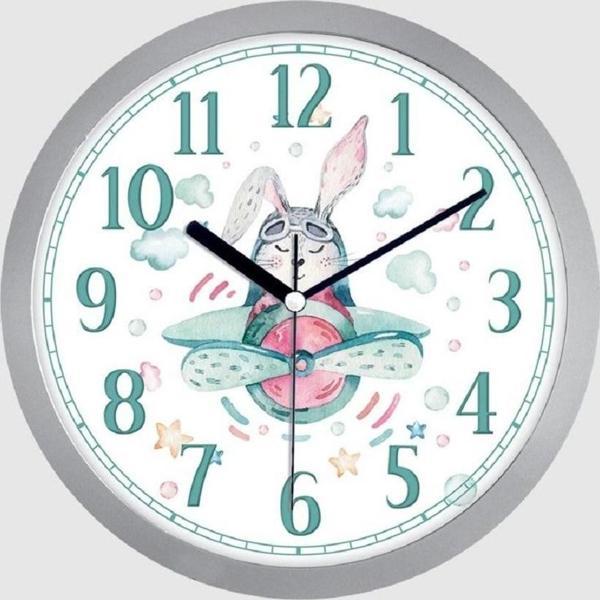 28x28 cm Uçaklı  Çocuk Odası Duvar Saati 1642 - Image 1